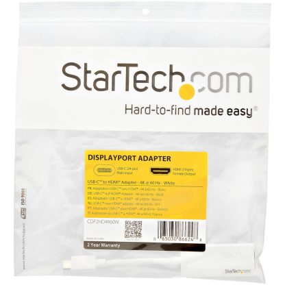 StarTech.com USB-C to HDMI Adapter - White - 4K 60Hz - Image 5