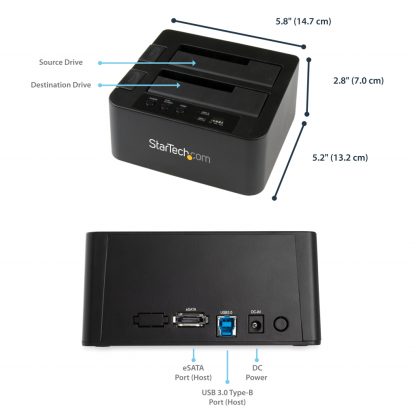 StarTech.com Dual Bay Hard Drive Duplicator, Standalone USB 3.0 (5 Gbps) / eSATA to 2.5/3.5" SATA III HDD/SSD Cloner/Copier, Ha - Image 7