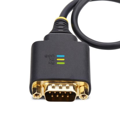 StarTech.com 1ft (30cm) USB to Serial Adapter Cable, COM Retention, Interchangeable Nuts/Screws, USB-A to DB9 RS232, FTDI IC, ES - Image 3