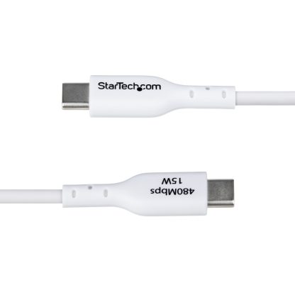 StarTech.com 3ft (1m) USB-A to USB-C Charging Cable, Charge & Sync, 3A, USB 2.0, TPE Jacket - White USB Charging Cord - Image 5