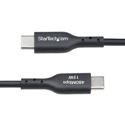 StarTech.com 3ft (1m) USB-A to USB-C Charging Cable, Charge & Sync, 3A, USB 2.0, TPE Jacket - Black USB Charging Cord - Image 2