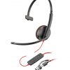 POLY Blackwire 3210 Monaural USB-C Headset +USB-C/A Adapter