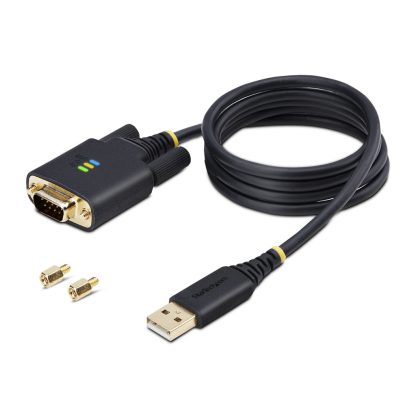 StarTech.com 3ft (1m) USB to Serial Adapter Cable, COM Retention, Interchangeable Screws/Nuts, USB-A to DB9 RS232, FTDI IC, ESD - Image 4