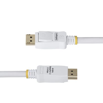 StarTech.com 10ft (3m) White VESA Certified DisplayPort 1.2 Cable, 4K 60Hz, 21.6Gbps, Latching DP Connectors, DP 1.2 DisplayPort - Image 6