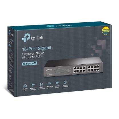 TP-Link TL-SG1016PE network switch Managed L2 Gigabit Ethernet (10/100/1000) Power over Ethernet (PoE) Black - Image 2