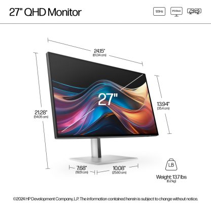 HP Series 7 Pro 27 inch QHD Monitor - 727pq - Image 4
