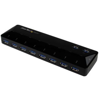 StarTech.com 10-Port USB 3.0 Hub with Charge and Sync Ports - 2 x 1.5A Ports~10-Port USB 3.0 Hub with Charge and Sync Ports - 5