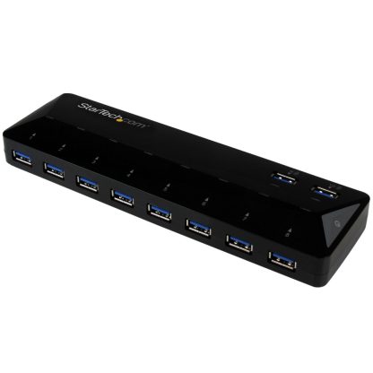 StarTech.com 10-Port USB 3.0 Hub with Charge and Sync Ports - 2 x 1.5A Ports~10-Port USB 3.0 Hub with Charge and Sync Ports - 5