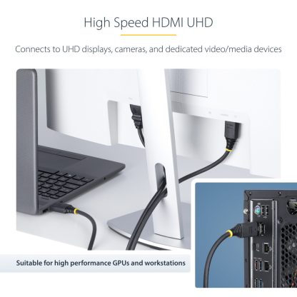 StarTech.com 10m (32.8ft) Active High Speed HDMI Cable, 4K 60Hz/1440p 144Hz, HDR10/HDCP 2.2/ARC, 18Gbps, UHD HDMI 2.0 Cord for T - Image 10