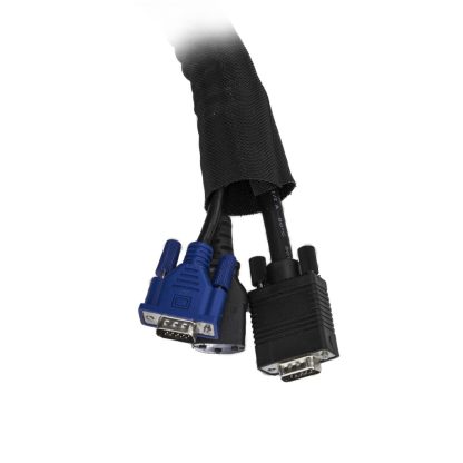 StarTech.com 6.5' (2m) Cable Management Sleeve - Flexible Coiled Cable Wrap - 1.0-1.5" dia. Expandable Sleeve - Polyester Cord - Image 4