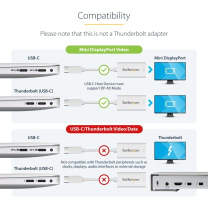 StarTech.com USB-C to Mini DisplayPort Adapter - 4K 60Hz - White - USB 3.1 Type-C to Mini DP Adapter - Upgraded Version is CDP2 - Image 10
