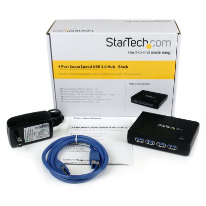StarTech.com 4 Port Black SuperSpeed USB 3.0 Hub - 5Gbps - Image 3
