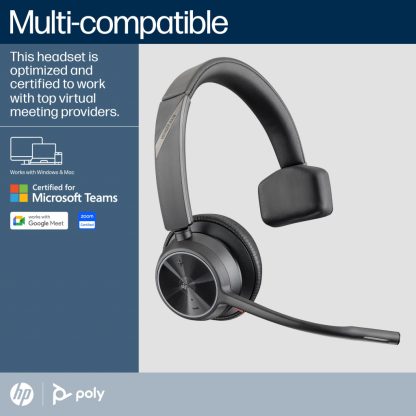 POLY Voyager 4310 Microsoft Teams Certified Headset +BT700 dongle +Charging Stand - Image 12