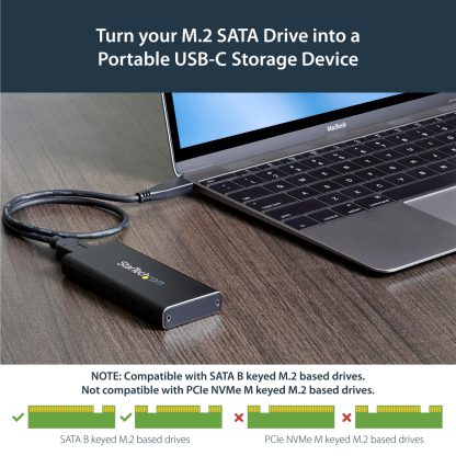 StarTech.com M.2 SSD Enclosure for M.2 SATA SSDs - USB 3.1 (10Gbps) with USB-C Cable - Image 14