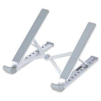 StarTech.com Foldable Laptop Riser Stand, Portable Height Adjustable Ergonomic Laptop Stand, Ventilated Aluminum Frame Supports