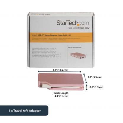 StarTech.com USB C Multiport Video Adapter with HDMI, VGA, Mini DisplayPort or DVI - USB Type C Monitor Adapter to HDMI 1.4 or - Image 12