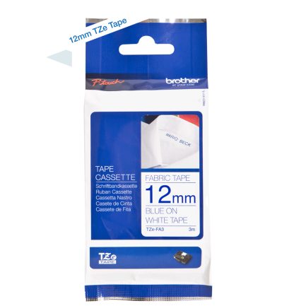 Brother TZE-FA3 label-making tape Blue on white - Image 3