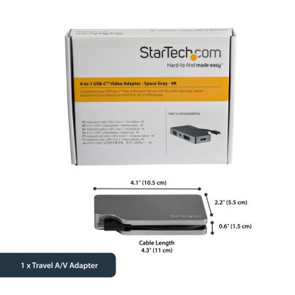 StarTech.com USB C Multiport Video Adapter with HDMI, VGA, Mini DisplayPort or DVI - USB Type C Monitor Adapter to HDMI 1.4 or - Image 10