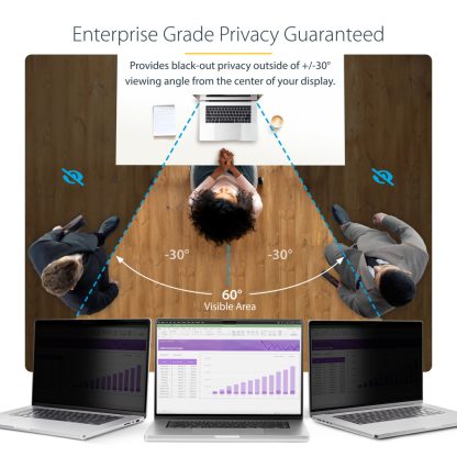 StarTech.com 15-inch MacBook Air 2023 Laptop Privacy Screen, Removable and Reversible Anti-Glare Privacy Filter, Magnetic Laptop - Image 8