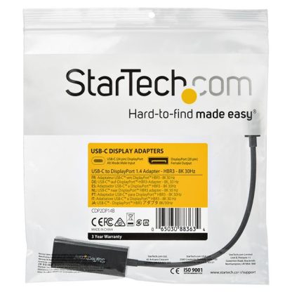 StarTech.com USB C to DisplayPort Adapter - 8K/5K/4K USB Type C to DP 1.4 Alt Mode Video Converter - HBR3/DSC/HDR - 8K 60Hz Thu - Image 4