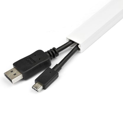 StarTech.com Solid Cable Management Raceway with Adhesive Tape & Cover, 3/4"(19mm)W x 3/8"(11mm)H - 3ft(1m) length, PVC Network - Image 4