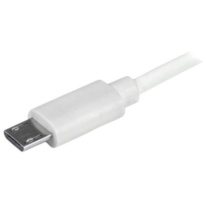 StarTech.com Dual-Port Car Charger - USB with Built-in Micro-USB Cable - White - Image 2