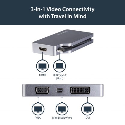StarTech.com USB C Multiport Video Adapter with HDMI, VGA, Mini DisplayPort or DVI - USB Type C Monitor Adapter to HDMI 1.4 or - Image 7