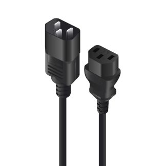 ALOGIC 2m IEC C13 to IEC C14 Computer Power Extension Cord - Male to Female - Black