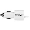 StarTech.com Dual-Port Car Charger - USB with Built-in Micro-USB Cable - White - Image 3