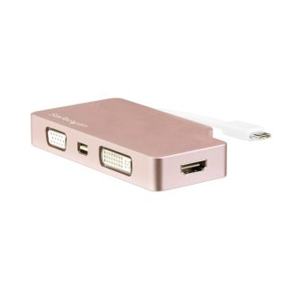 StarTech.com USB C Multiport Video Adapter with HDMI, VGA, Mini DisplayPort or DVI - USB Type C Monitor Adapter to HDMI 1.4 or m