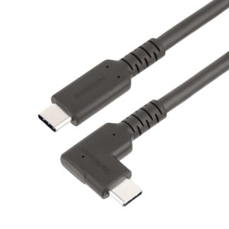 StarTech.com 1.6ft (50cm) Rugged Right Angle USB-C Cable, USB 3.2 Gen 2 (10 Gbps), Full-Featured USB C to C Data transfer Cable,