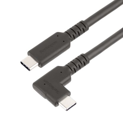 StarTech.com 1.6ft (50cm) Rugged Right Angle USB-C Cable, USB 3.2 Gen 2 (10 Gbps), Full-Featured USB C to C Data transfer Cable