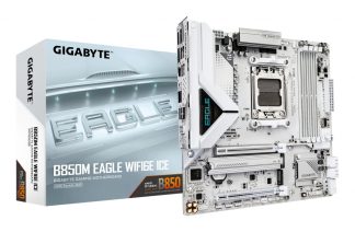 GIGABYTE B850M EAGLE WIFI6E ICE Motherboard - AMD Ryzen 9000 Series CPUs, 8+2+2 Phases Digital VRM, up to 8200MHz DDR5 (OC), 1x