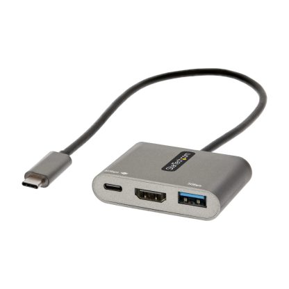 StarTech.com USB C Multiport Adapter, USB-C to HDMI 4K Video, 100W PD Pass-Through, USB 3.0 Hub 5Gbps (1xType-C/1xA), USB-C Min