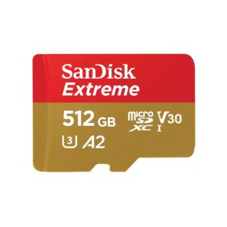 SANDISK EXTREME MICROSDXC SQXAV 512GB V30 U3 C10 A2 UHS-I 190MB/S R 130MB/S W 4X6 SD ADAPTOR LIFETIME LIMITED