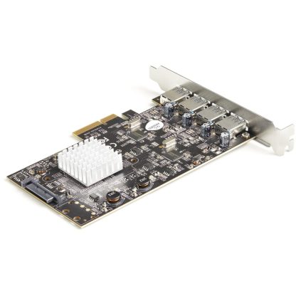 StarTech.com 4-Port USB PCIe Card - 10Gbps USB 3.1/3.2 Gen 2 Type-A PCI Express Expansion Card with 2 Controllers - 4x USB-A - U - Image 2
