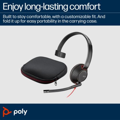 POLY Blackwire 5210 Monaural USB-C Headset +3.5mm Plug +USB-C/A Adapter - Image 10
