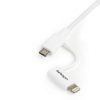 StarTech.com 1 m (3 ft.) 2 in 1 Charging Cable - USB to Lightning or Micro-USB for iPhone / iPad / iPod / Android - Apple MFi C - Image 4