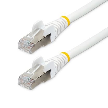 StarTech.com 2m CAT6a Ethernet Cable - White - Low Smoke Zero Halogen (LSZH) - 10GbE 500MHz 100W PoE++ Snagless RJ-45 w/Strain