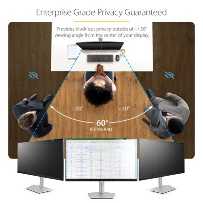 StarTech.com Monitor Privacy Screen for 24 inch PC Display - Computer Screen Security Filter - Blue Light Reducing Screen Protec - Image 12