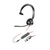 Poly Blackwire 3315 Monaural Microsoft Teams Certified USB-C Headset +3.5mm Plug +USB-C/A Adapter