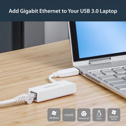 StarTech.com USB 3.0 to Gigabit Ethernet Network Adapter, 10/100/1000 Mbps, USB to RJ45, USB 3.0 to LAN Adapter, USB 3.0 Etherne - Image 5