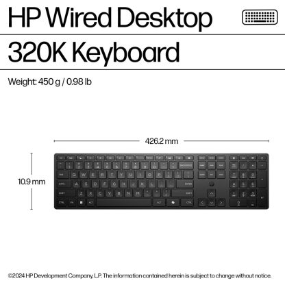 HP Wired Desktop 320K Keyboard - Image 5