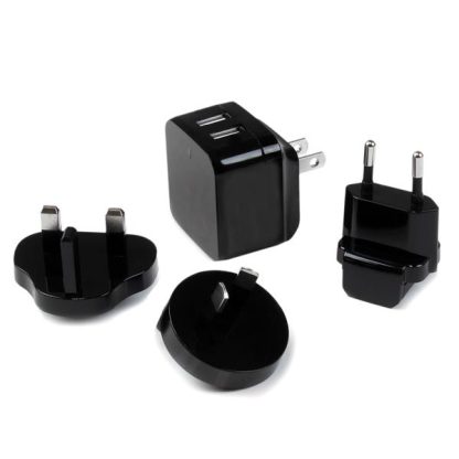StarTech.com Dual-port USB wall charger - international travel - 17W/3.4A - black - Image 5