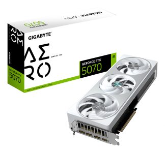 GIGABYTE GeForce RTX 5070 AERO OC 12G Graphics Card - 12GB GDDR7, 192bit, PCI-E 5.0, 2625 MHz Core Clock, 3 x DP 2.1a, 1 x HDMI