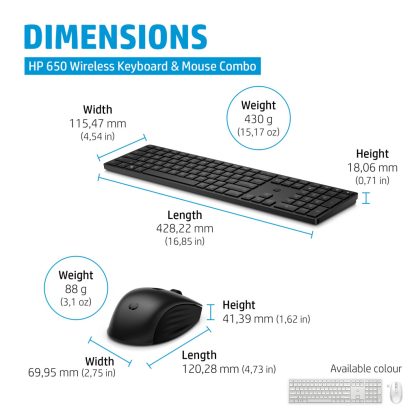HP 650 Wireless Keyboard and Mouse Combo - Image 7