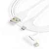 StarTech.com 1 m (3 ft.) 2 in 1 Charging Cable - USB to Lightning or Micro-USB for iPhone / iPad / iPod / Android - Apple MFi C - Image 2