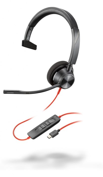 POLY Blackwire 3310 Monaural USB-C Headset +USB-C/A Adapter - Image 2
