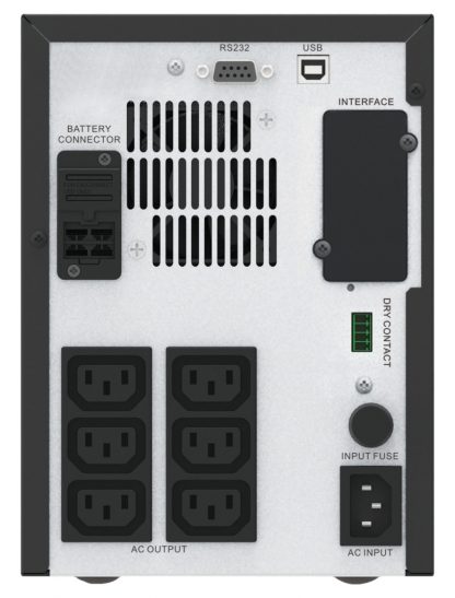 APC Easy UPS 1 Ph Line Interactive, 1000VA, Tower, 230V, 6 IEC C13 outlets, AVR, Dry Contact, LCD, W/O Network Card support - Image 2