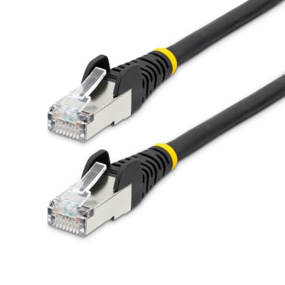 StarTech.com 1m CAT6a Ethernet Cable - Black - Low Smoke Zero Halogen (LSZH) - 10GbE 500MHz 100W PoE++ Snagless RJ-45 w/Strain R